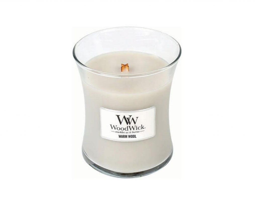 WoodWick Rosewood - Rosewood scented candle with wooden wick and glass lid  medium 275 g - VMD parfumerie - drogerie