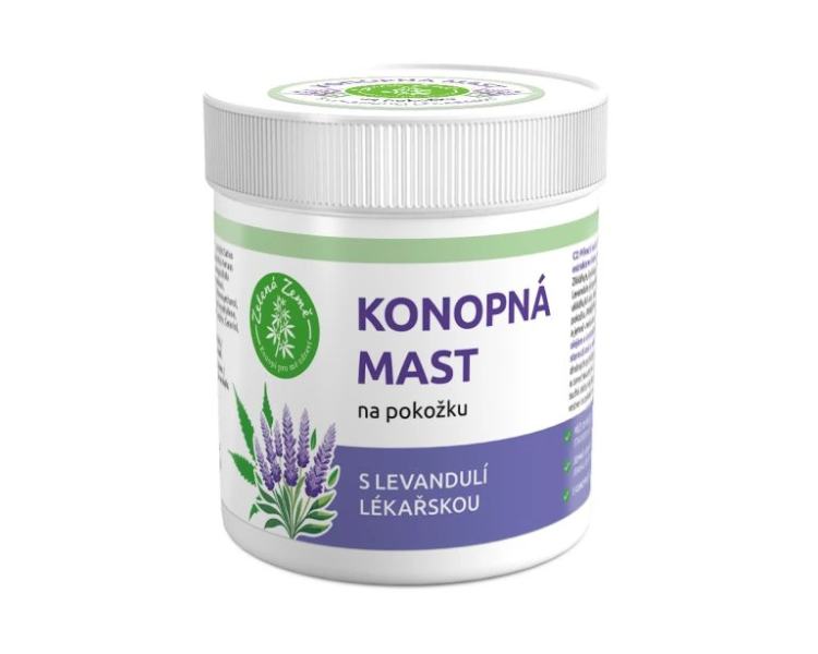 Zelená Země Konopná mast s levandulí