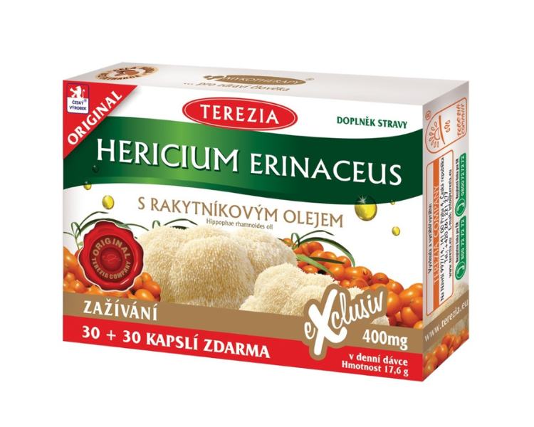 Terezia Hericium erinaceus s rakytníkovým olejem
