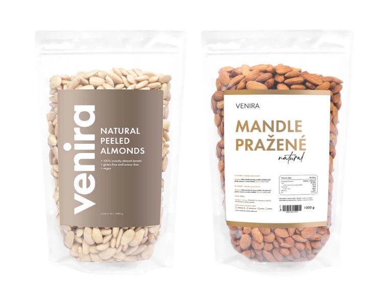 Venira mandle natural loupané nebo pražené