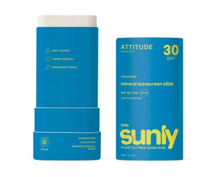 Attitude Dětská minerální ochranná tyčinka na celé tělo SPF 30 - bez vůně