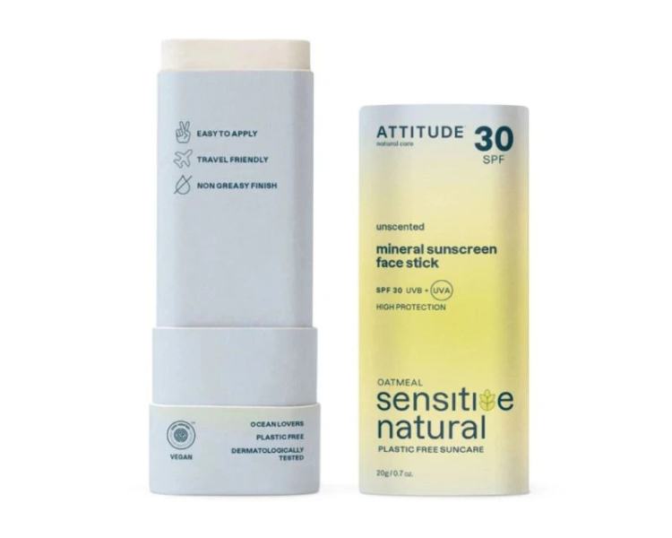 Attitude Minerální ochranná tyčinka na obličej a rty SPF 30 - pro citlivou a atopickou pokožku